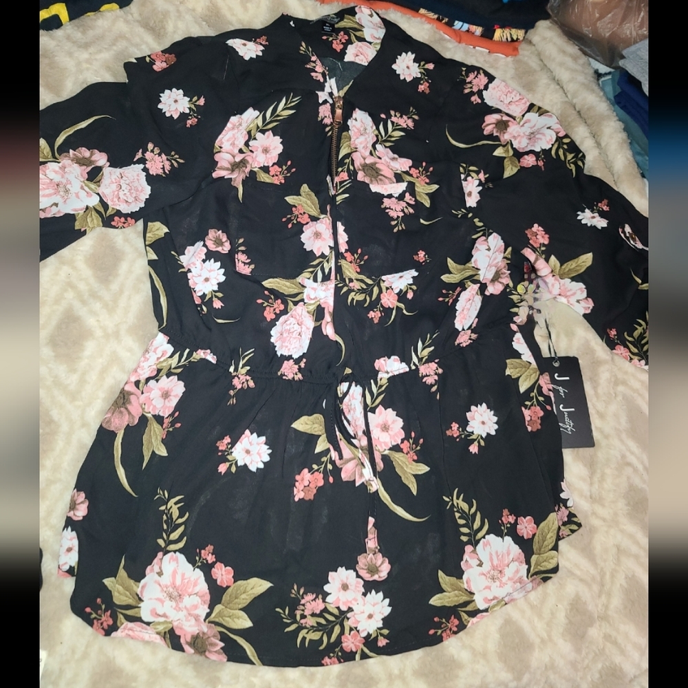 New Xl Women's Flower Print Blouse